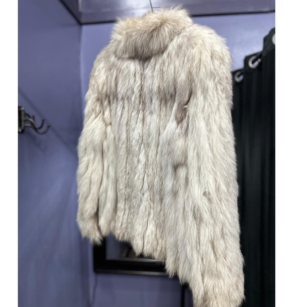 Saga Fox Arctic Fox Fur Jacket Silver Fox Coat Luxe Vintage Glam - Picture 7 of 8